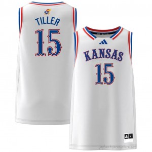 Authentic Kansas #15 Bryson Tiller Jersey - White Men NCAA Basketball Fan Embroidered 45348661