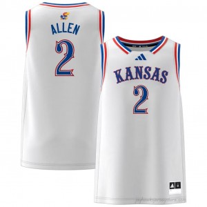 Authentic Jayhawks #2 Corbin Allen Jersey - White Men High School Basketball Fan Embroidered 58556697