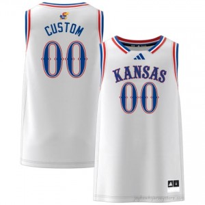 Authentic KU Jayhawks #00 Custom Jersey - White Men NCAA Basketball Fan Embroidered 56038418
