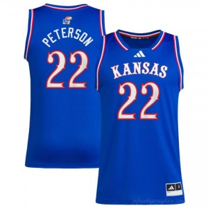 KU Jayhawks #22 Darryn Peterson Royal Jersey - Men Player Basketball Fan Stitched 76960901