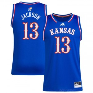 University of Kansas #13 Elmarko Jackson Royal Jersey - Men College Basketball Fan Stitched 30318877