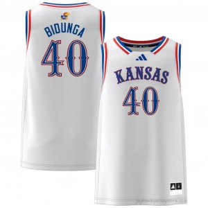 Authentic Kansas #40 Flory Bidunga Jersey - White Men High School Basketball Fan Embroidered 41695001