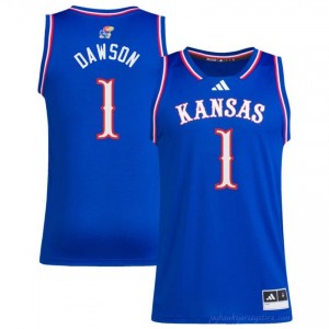 Jayhawks #1 Jayden Dawson Royal Jersey - Men Player Basketball Fan Stitched 21231797