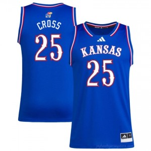 KU Jayhawks #25 Justin Cross Royal Jersey - Men College Basketball Fan Stitched 61324167