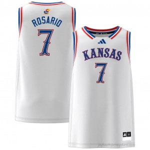 Authentic Kansas Jayhawks #7 Kohl Rosario Jersey - White Men High School Basketball Fan Embroidered 21227061