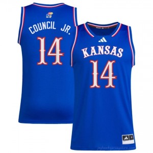 Kansas Jayhawks #14 Melvin Council Jr. Royal Jersey - Men College Basketball Fan Stitched 48324728