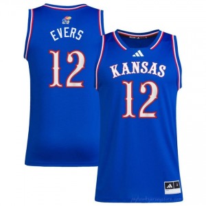 University of Kansas #12 Wilder Evers Royal Jersey - Men College Basketball Fan Stitched 86766111