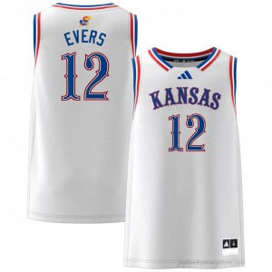 Authentic Kansas Jayhawks #12 Wilder Evers Jersey - White Men NCAA Basketball Fan Embroidered 74981333