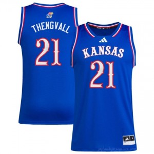 Kansas Jayhawks #21 Will Thengvall Royal Jersey - Men Player Basketball Fan Stitched 21261099
