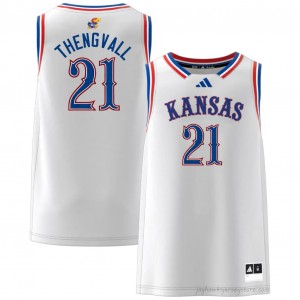 Authentic Kansas #21 Will Thengvall Jersey - White Men High School Basketball Fan Embroidered 58615836