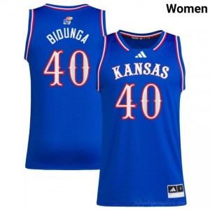 #40 Flory Bidunga Licensed Jayhawks College Royal Basketball Jersey - Women Hoops Fan Stitched 15545482
