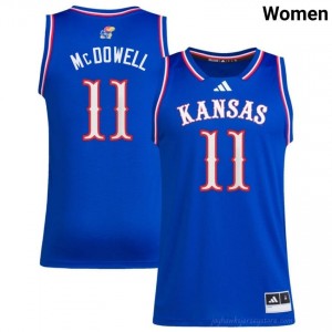 #11 Jamari McDowell Licensed KU Jayhawks Player Royal Basketball Jersey - Women Hoops Fan Stitched 95438908