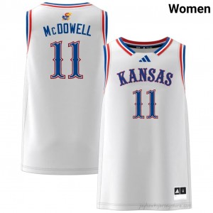 2025 University of Kansas Jamari McDowell #11 Basketball Jersey - White Women High School Hoops Authentic Stitched 93043900