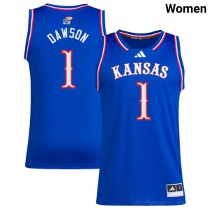 #1 Jayden Dawson Licensed University of Kansas College Royal Basketball Jersey - Women Hoops Fan Stitched 76083675