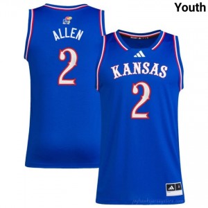 Top-Rated #2 Corbin Allen Kansas Jayhawks Jersey - Youth Royal Player Basketball Embroidered 76145562
