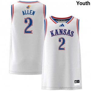 Kansas White Corbin Allen #2 Basketball Jersey - Genuine Youth High School Hoops Stitched 39040310