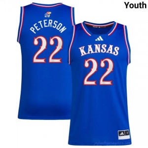 Top-Rated #22 Darryn Peterson Jayhawks Jersey - Youth Royal Player Basketball Embroidered 64985754
