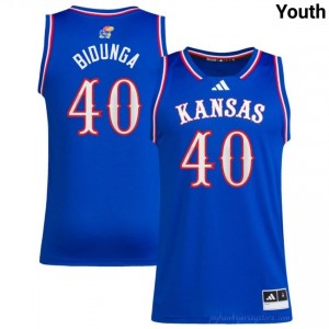 Top-Rated #40 Flory Bidunga University of Kansas Jersey - Youth Royal Player Basketball Embroidered 93132578