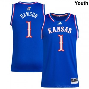 Top-Rated #1 Jayden Dawson Kansas Jersey - Youth Royal Player Basketball Embroidered 43473917