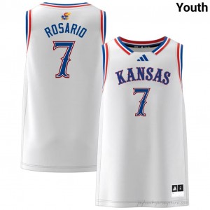University of Kansas White Kohl Rosario #7 Basketball Jersey - Genuine Youth High School Hoops Stitched 82933352
